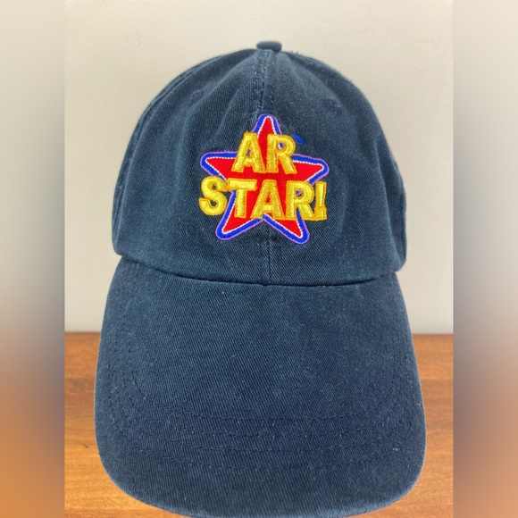AR STAR! Navy Blue Embroidered Strapback Bullet Line Headwear Hat Cap. - Picture 3 of 9